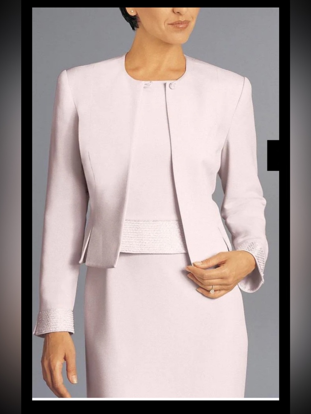 Daymor Couture Formal Pastel Pink Long Dress with Beadwork Jacket TIMELESS 16